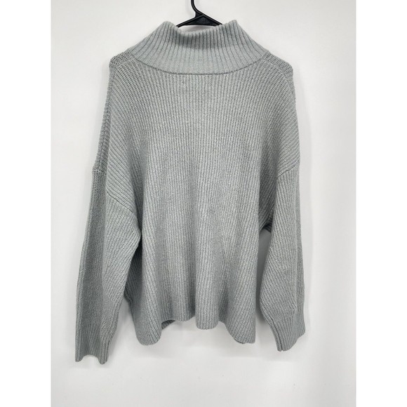 Old Navy Women's Rib-Knit Quarter-Zip Sweater Light  Color Silver Sage XL Petite - Picture 5 of 6